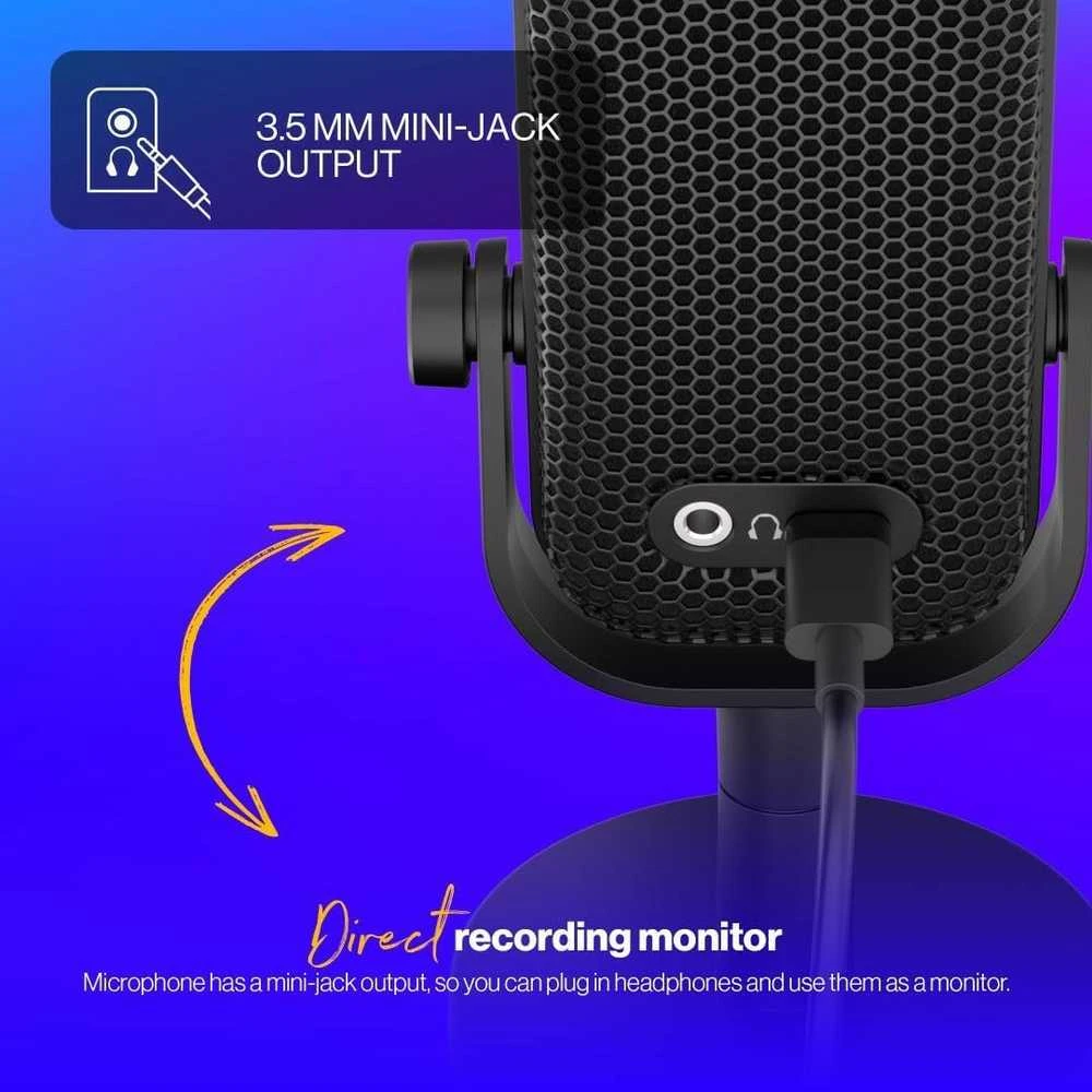 ENDORFY Solum Voice S Streaming juodas kondensatorinis mikrofonas |USB