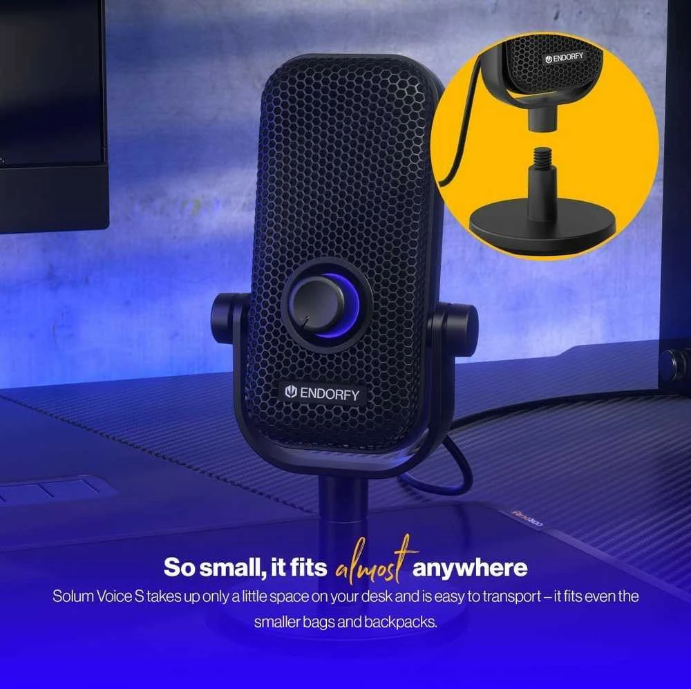 ENDORFY Solum Voice S Streaming juodas kondensatorinis mikrofonas |USB