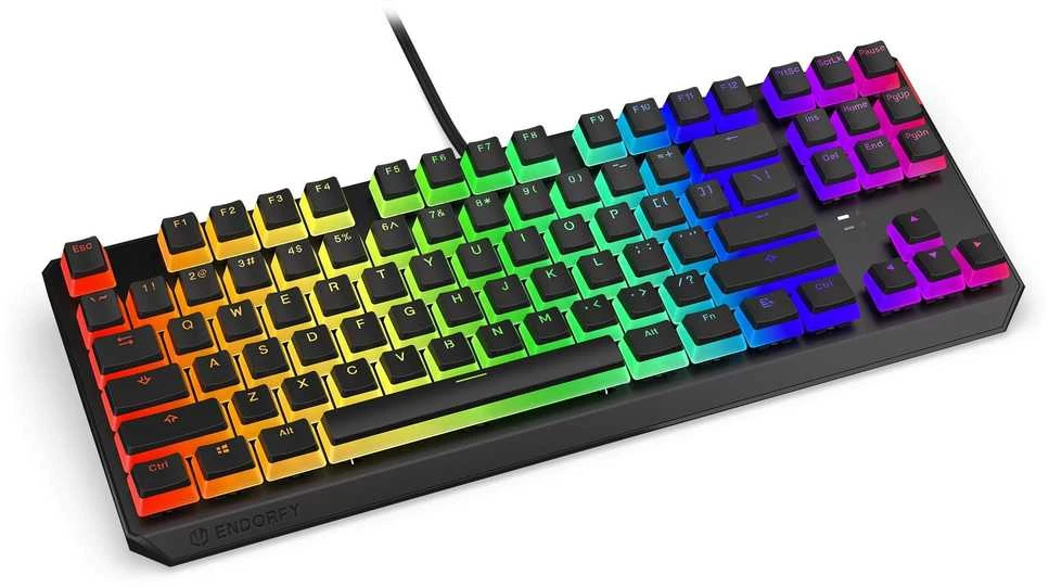 Endorfy Thock TKL belaidė mechaninė klaviatūra su RGB Pudding Edtion (US, Kailh Raudona Switch)