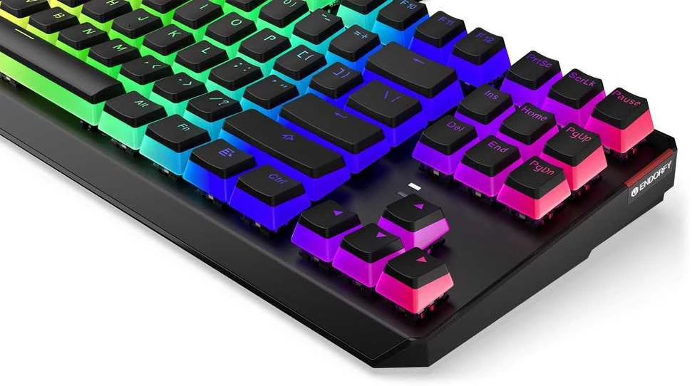 Endorfy Thock TKL belaidė mechaninė klaviatūra su RGB Pudding Edtion (US, Kailh Raudona Switch)