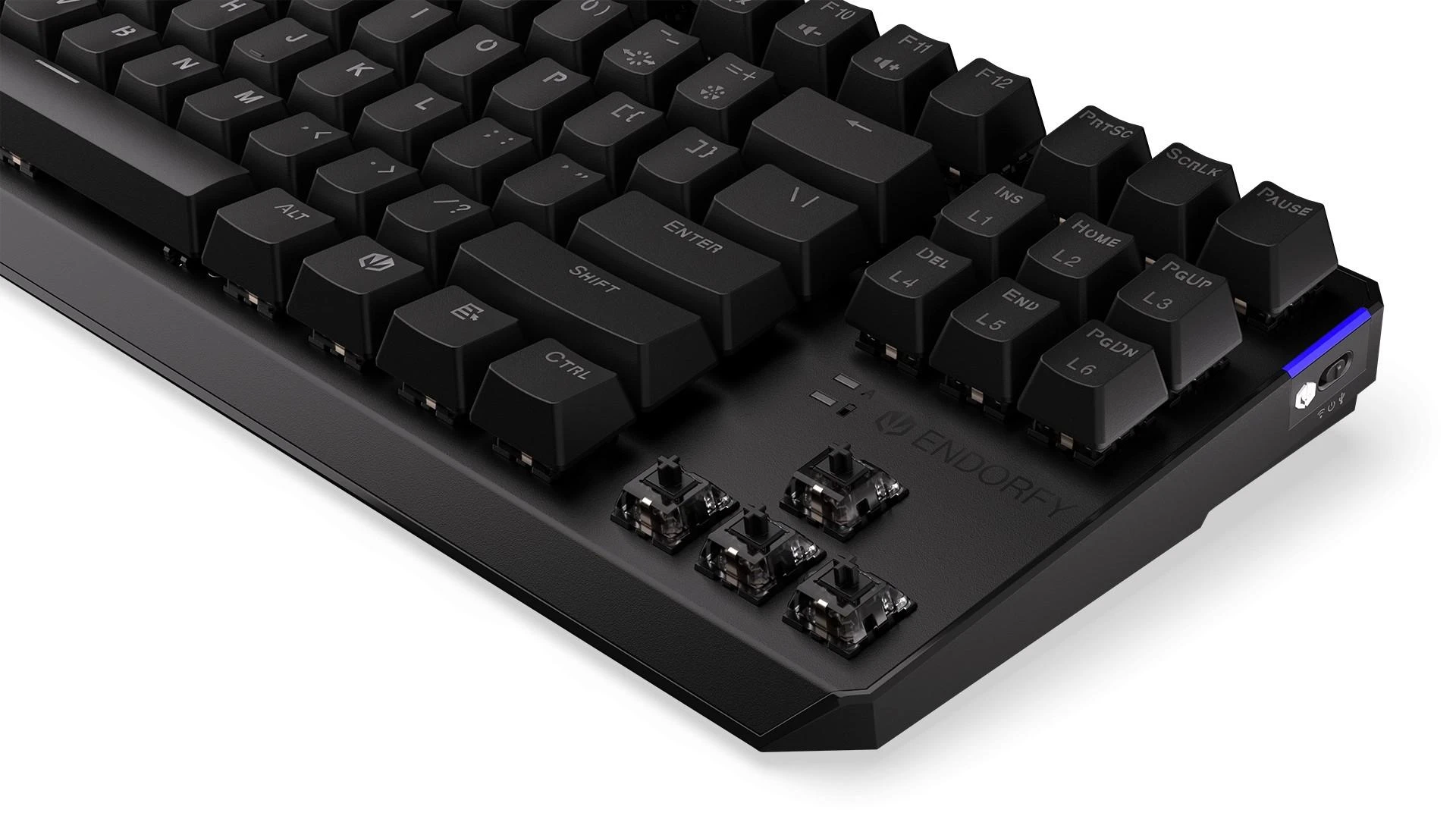Endorfy Thock TKL belaidė mechaninė klaviatūra su RGB (US, Kailh Box Juodas Switch)