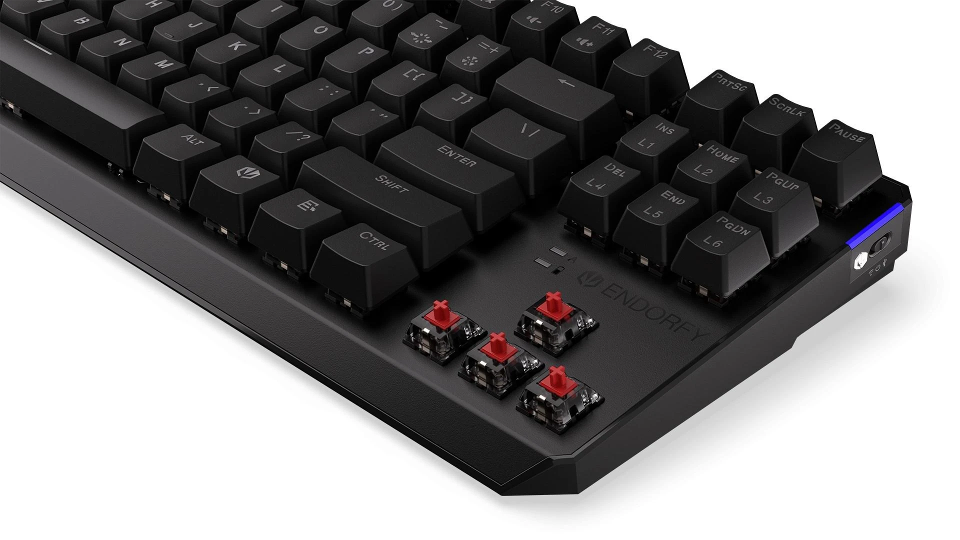 Endorfy Thock TKL belaidė mechaninė klaviatūra su RGB (US, Kailh Raudona Switch)
