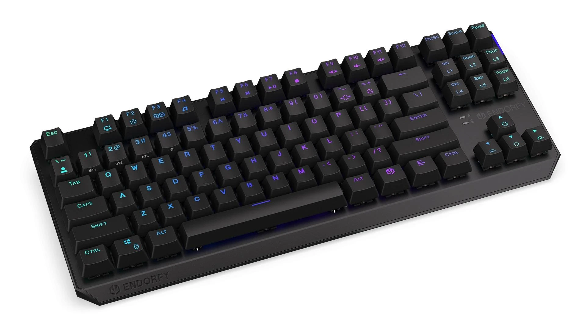 Endorfy Thock TKL belaidė mechaninė klaviatūra su RGB (US, Kailh Raudona Switch)
