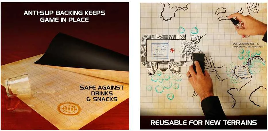 ENHANCE Tabletop RPGs Deluxe RPG Grid Mat Campaign Kit