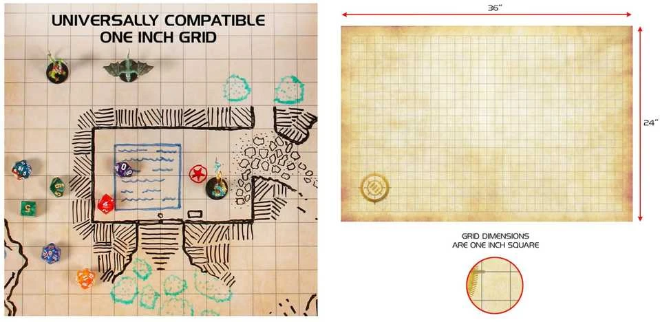 ENHANCE Tabletop RPGs Deluxe RPG Grid Mat Campaign Kit