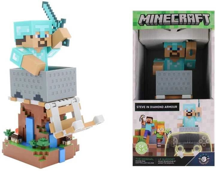 Paladone Product Išskirtinis žaidimų „Minecraft“ – Steve'as su deimantiniais šarvais „Cable Guy“