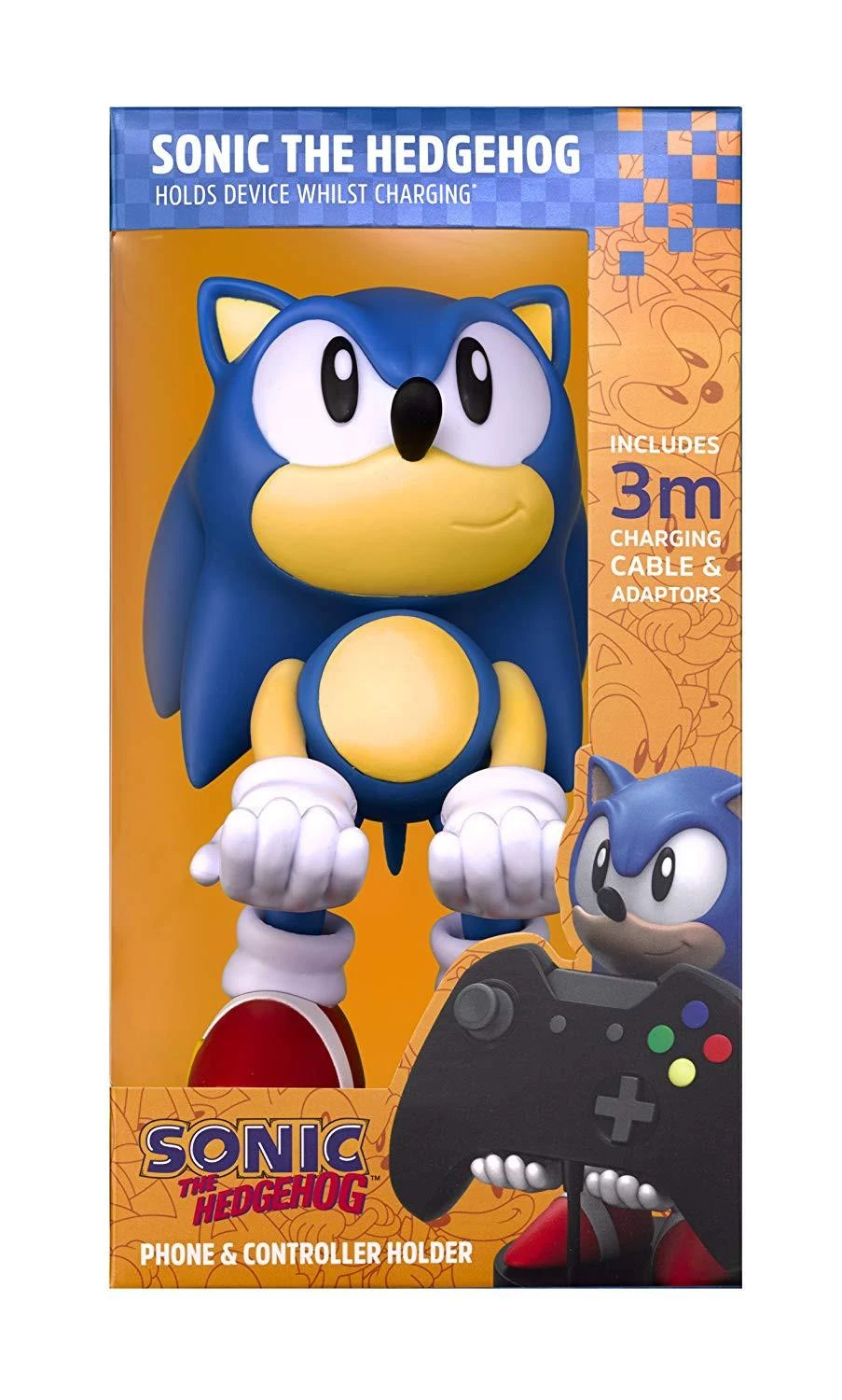 Exquisite Gaming Cable Guys: Sonic The Hedgehog - Sonic, Telefono arba Valdiklio laikiklis. Komplekte USB kabelis