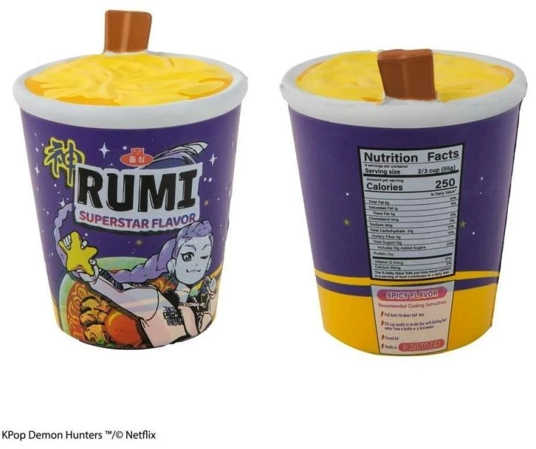 Fame Bros „K-Pop Demon Hunters“ minkštas žaislas – „Rumi Superstar Flavor Noodles“