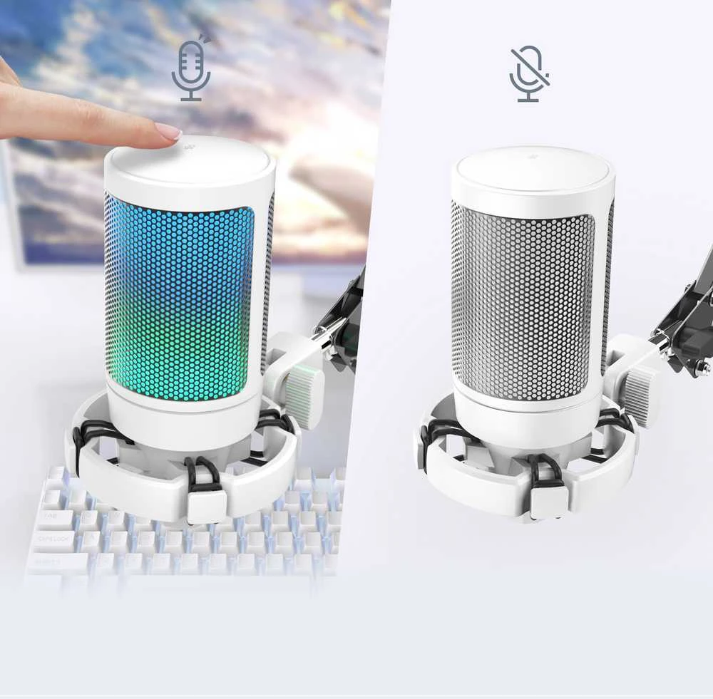Fifine Technology FIFINE AmpliGame A6T RGB Baltas (Baltas) Kondensatorinis Mikrofonas
