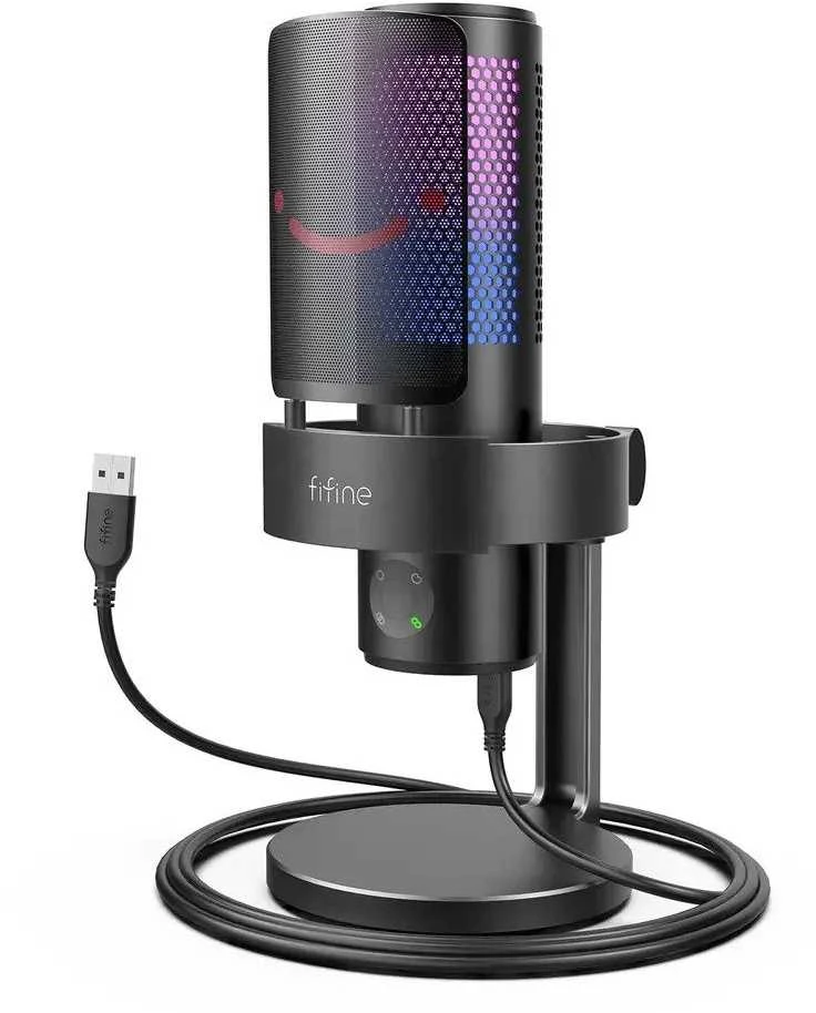 FIFINE Ampligame A9S laidinis mikrofonas su RGB apšvietimu | USB