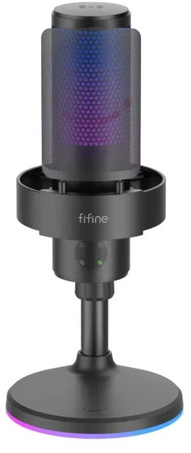 FIFINE Ampligame A9S laidinis mikrofonas su RGB apšvietimu | USB
