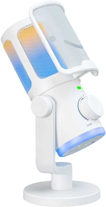 FIFINE AmpliGame AM6W laidinis mikrofonas su RGB apšvietimu | USB