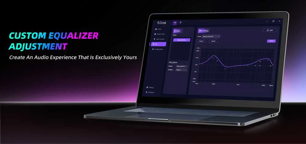 FIFINE AmpliGame AM8W PROT laidinis mikrofonas su stovu ir RGB apšvietimu USB/XLR