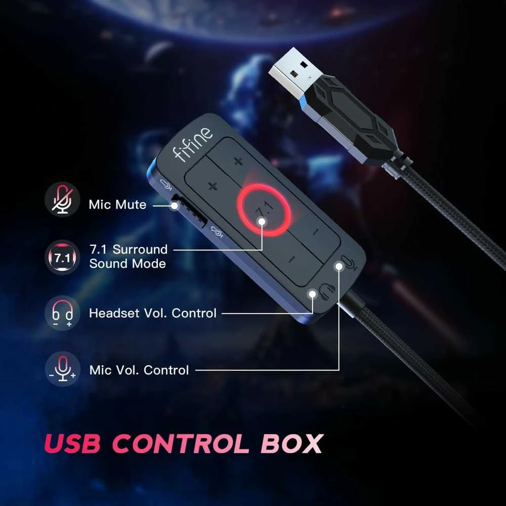Fifine H9 ausinių USB valdymo pultas