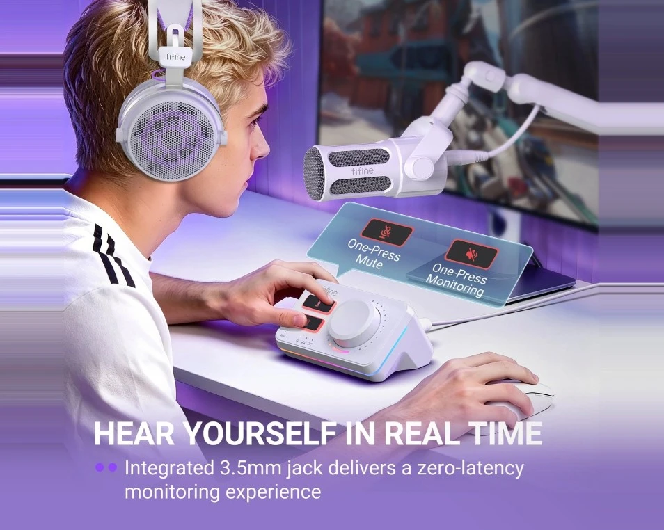 FIFINE AmpliGame SC9 Audio mikšerinis pultas | Juodas