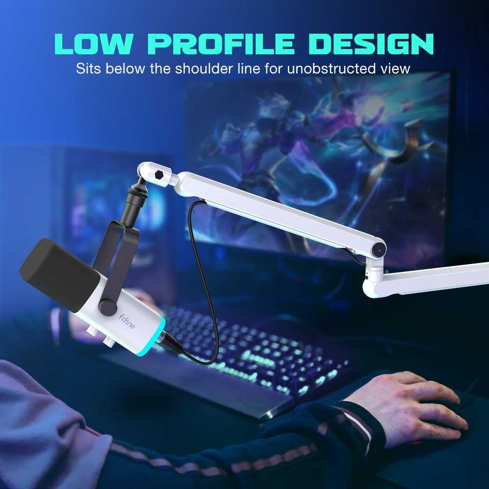Laidinis mikrofonas su stovu ir RGB apšvietimu FIFINE AmpliGame TAM8W