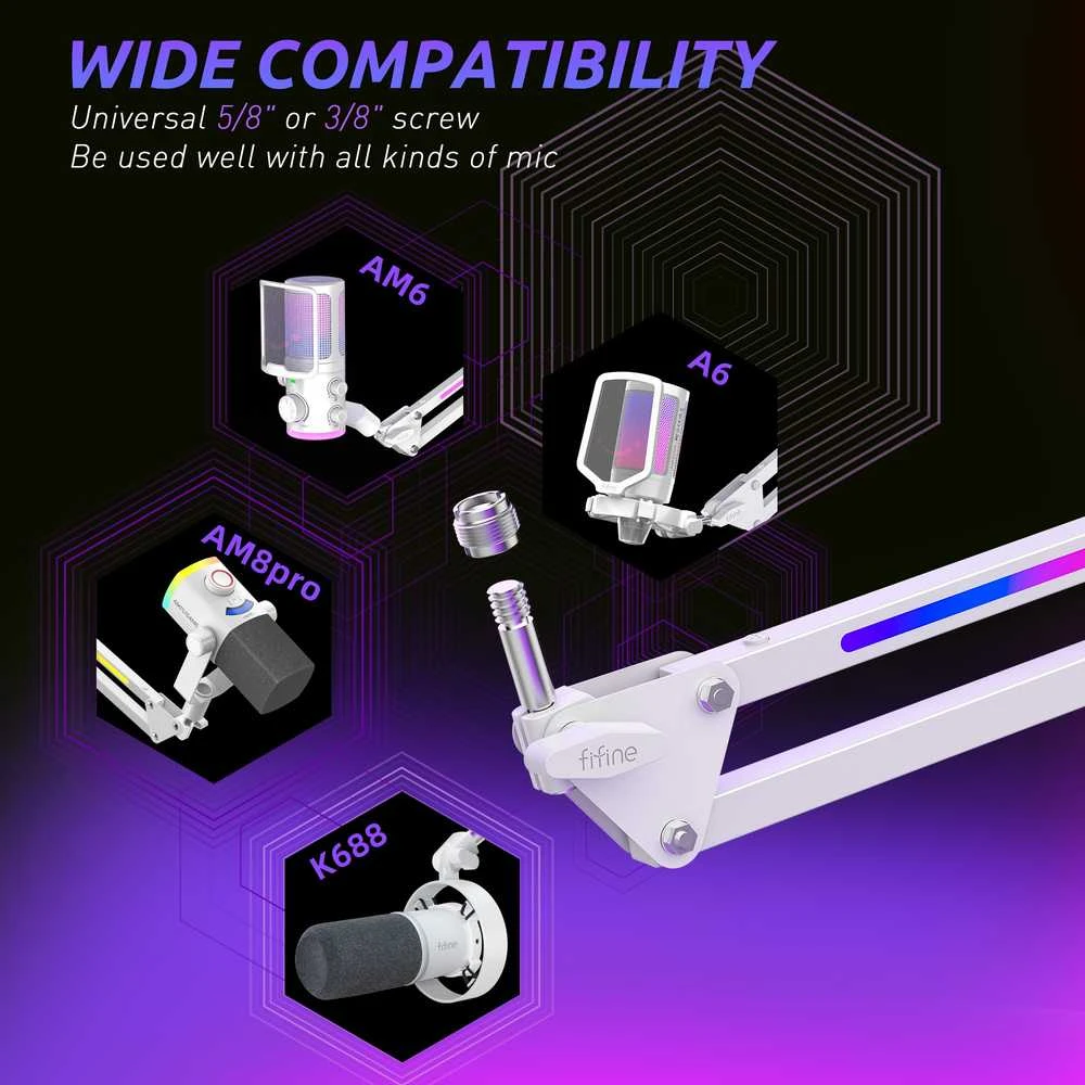 FIFINE BM38W RGB mikrofono laikiklis