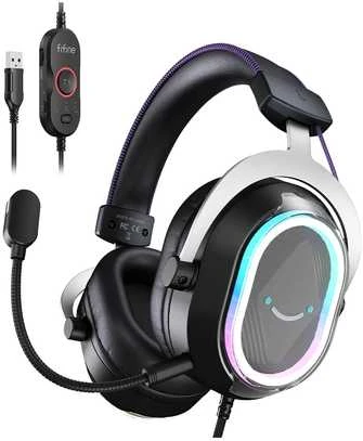 FIFINE H13 žaidimų ausinės su RGB apšvietimu