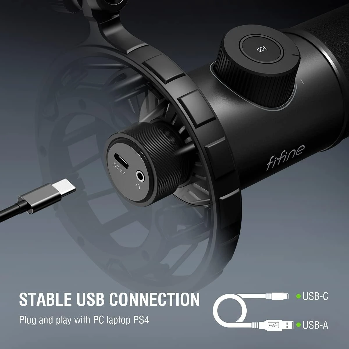 FIFINE K658 kardioidinis laidinis mikrofonas su RGB | USB