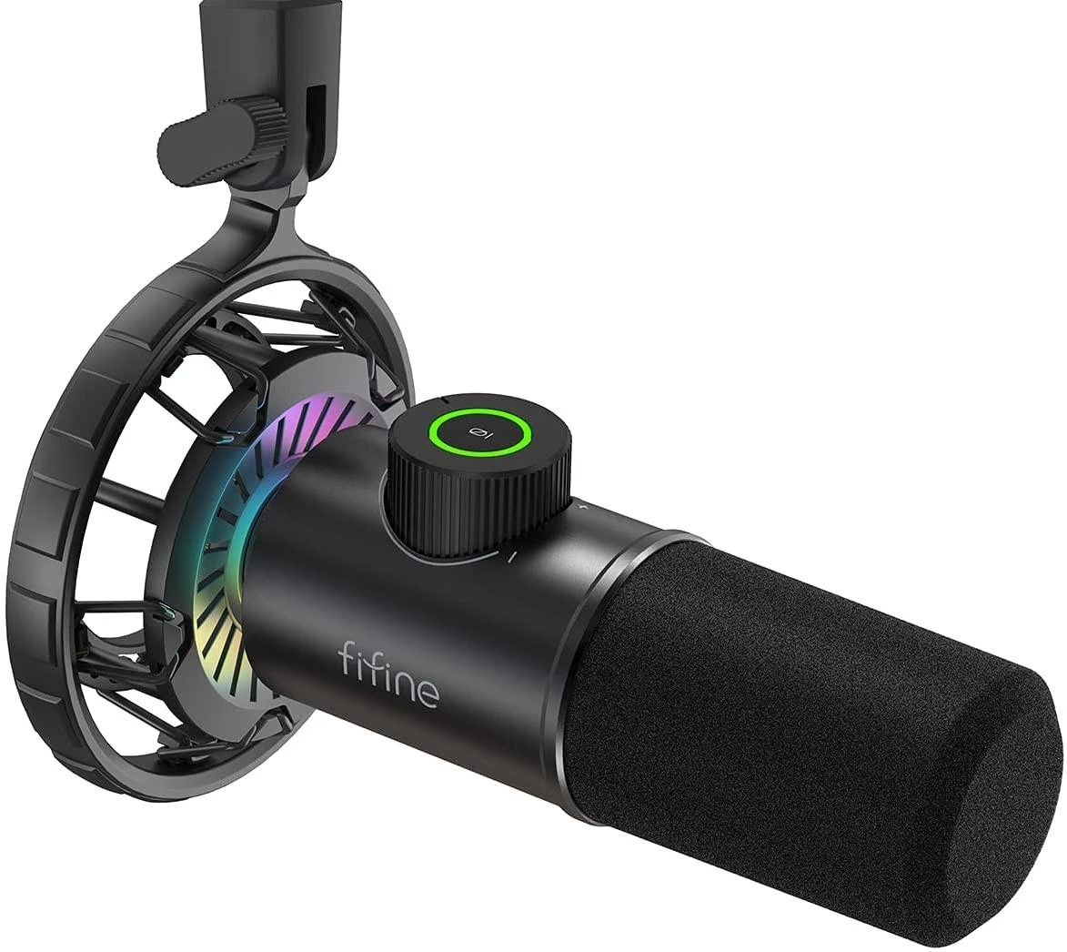 FIFINE K658 kardioidinis laidinis mikrofonas su RGB | USB