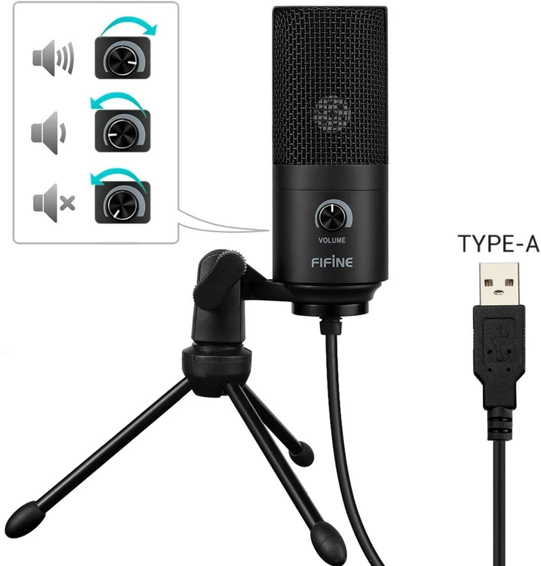 Fifine K669B studijinis mikrofonas žaidėjams, USB, PC/PS4