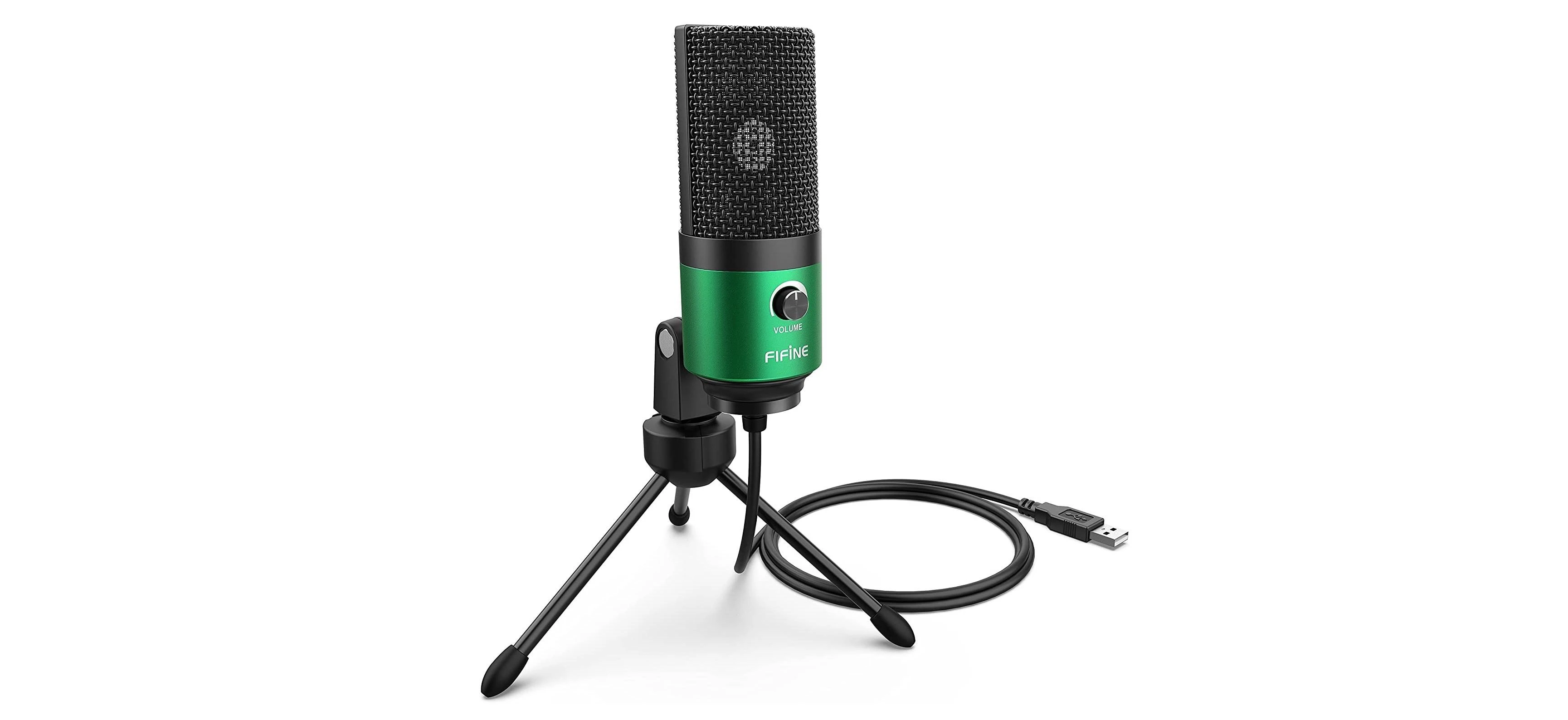 FIFINE K669G žalias kondensatorinis mikrofonas | USB