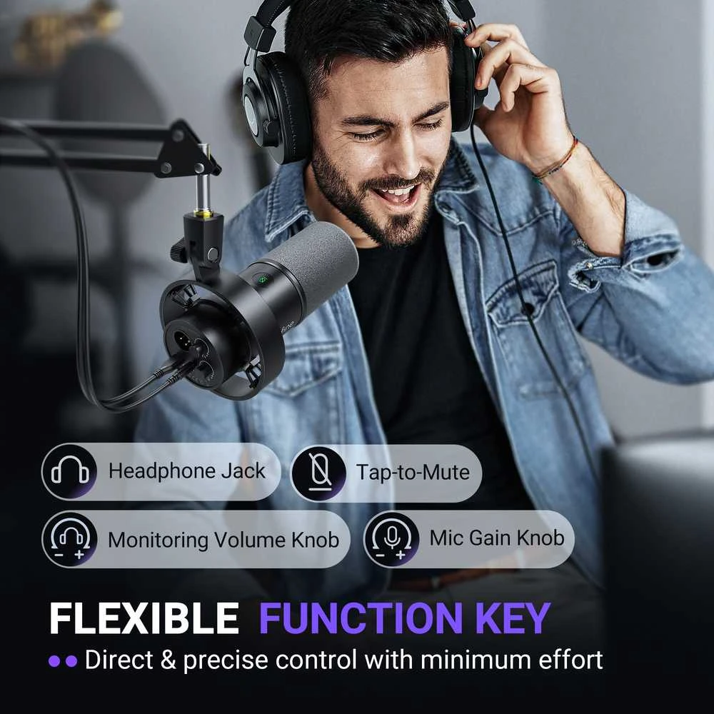 FIFINE K688CT laidinis dinaminis mikrofonas su stovu | USB/XLR