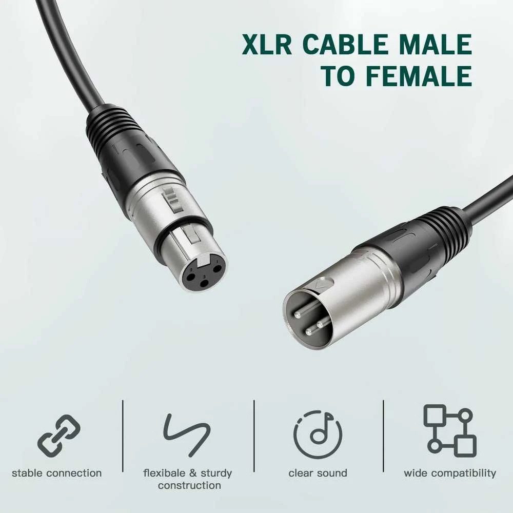 FIFINE L9 XLR laidas (Juodas) | 3m