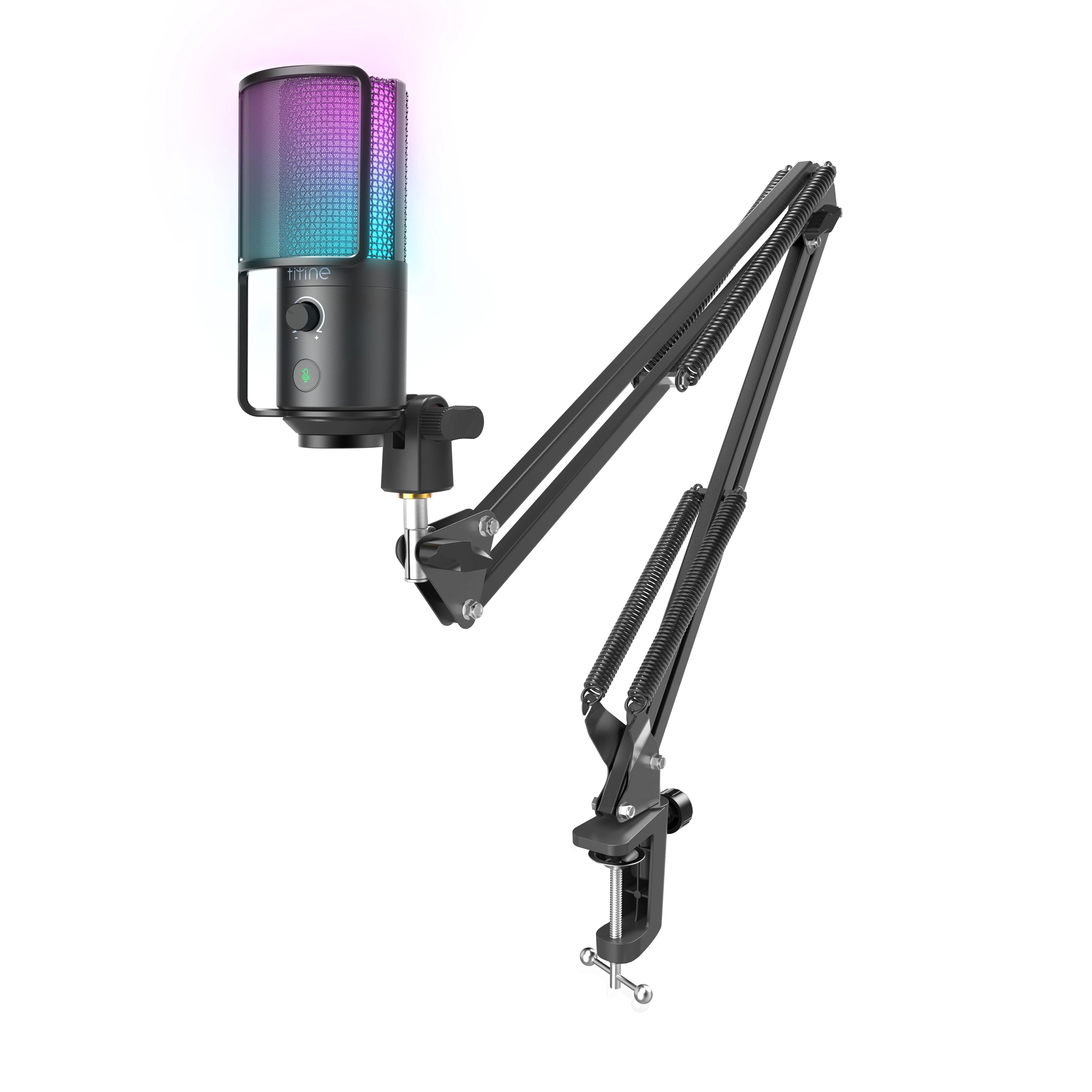 FIFINE T669 PRO2 laidinis mikrofonas su RGB apšvietimu ir stovu | USB