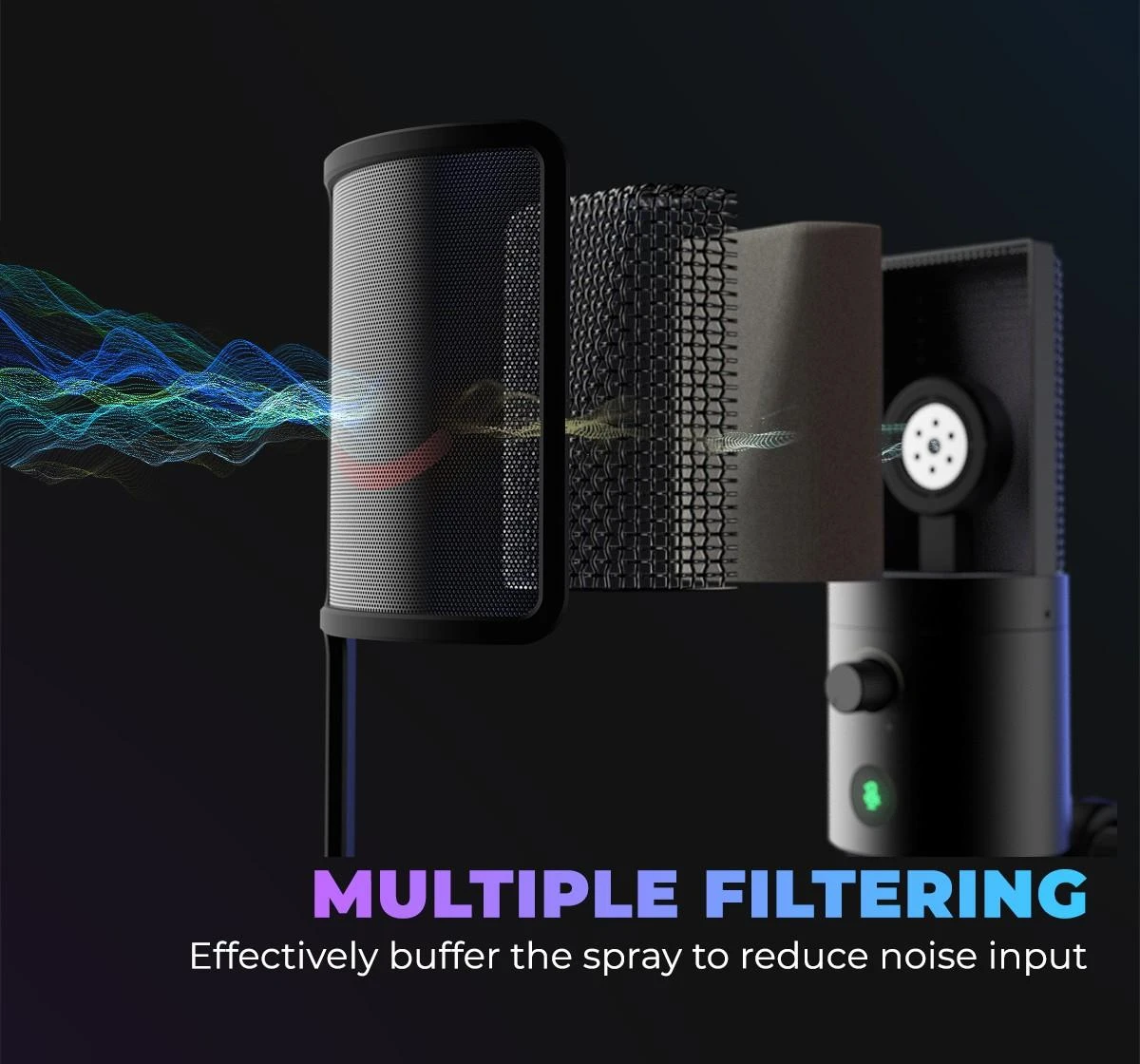 FIFINE T669 PRO2 laidinis mikrofonas su RGB apšvietimu ir stovu | USB