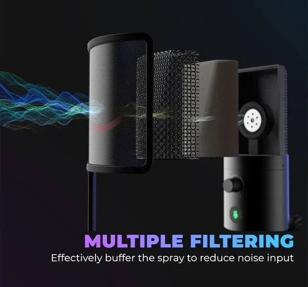 Fifine Technology FIFINE T669 PRO3 RGB Juodas (Juodas) Kondensatorinio Mikrofono Komplektas