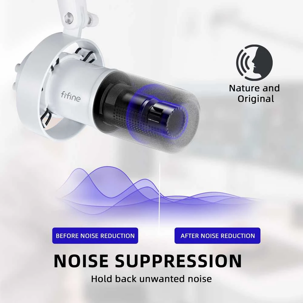 Mikrofonas dynamiczny Fifine T688W (baltas)