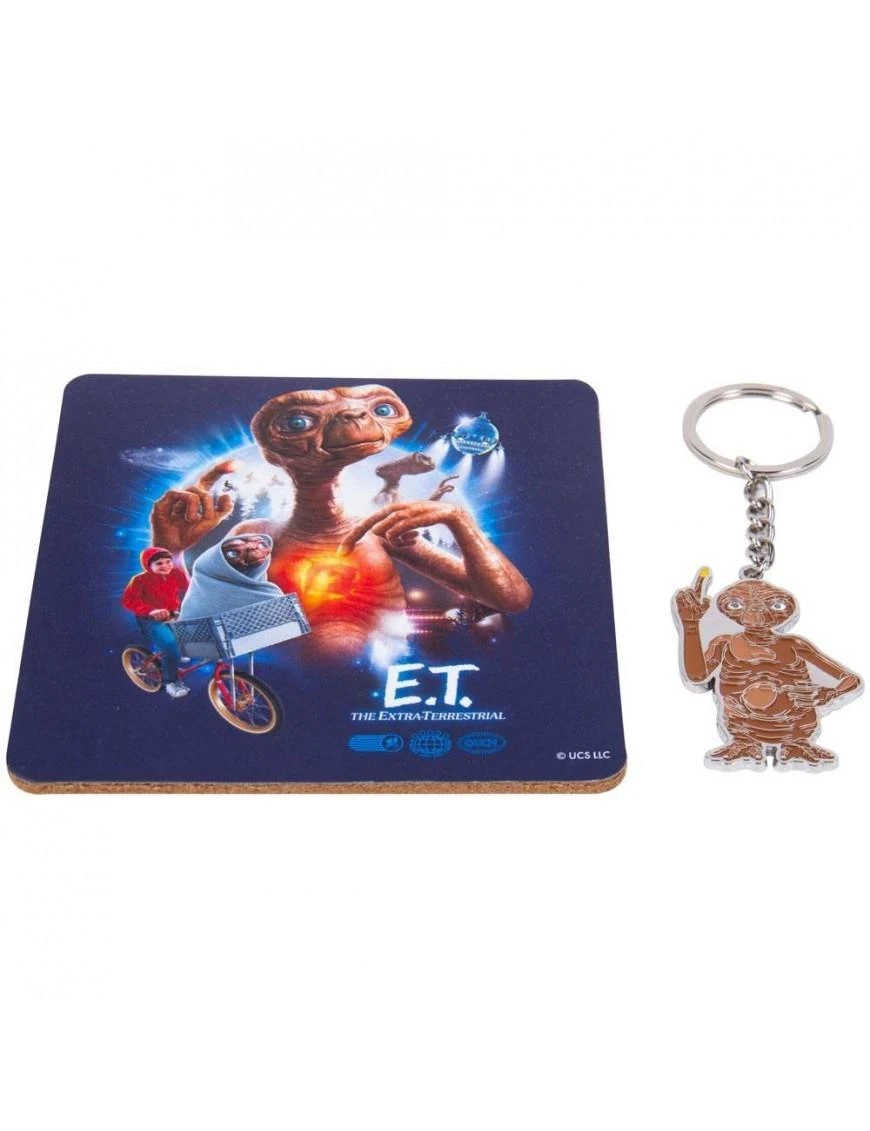 Fizz Creations E.T. The Extra-Terrestrial puodelio, padėkliuko ir raktų pakabuko dovanų rinkinys