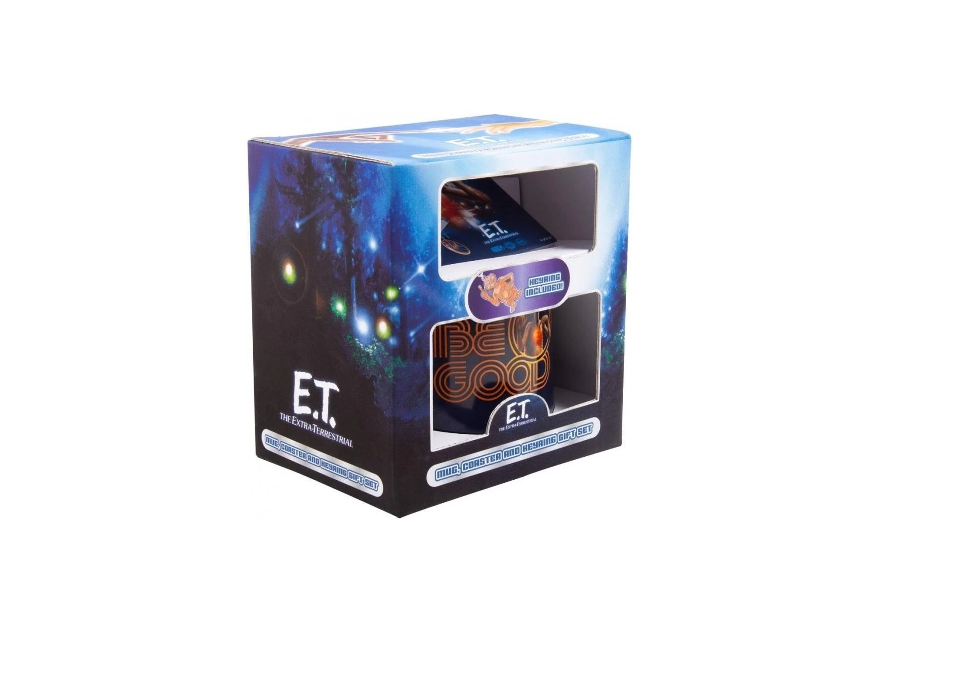 Fizz Creations E.T. The Extra-Terrestrial puodelio, padėkliuko ir raktų pakabuko dovanų rinkinys
