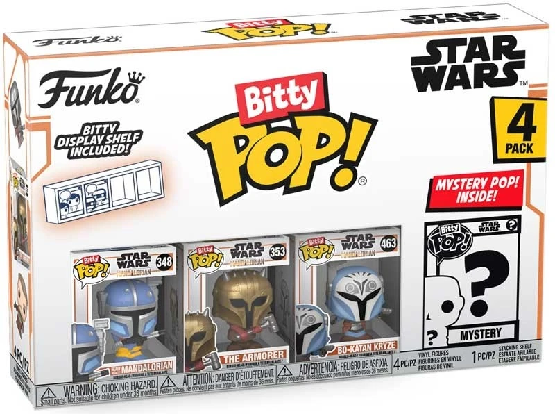 Funko „Bitty Pop!“ „Mandalorian“ – 4 vnt. rinkinys su „Heavy Mandalorian“ figūrėlėmis | 9,5 × 14 cm