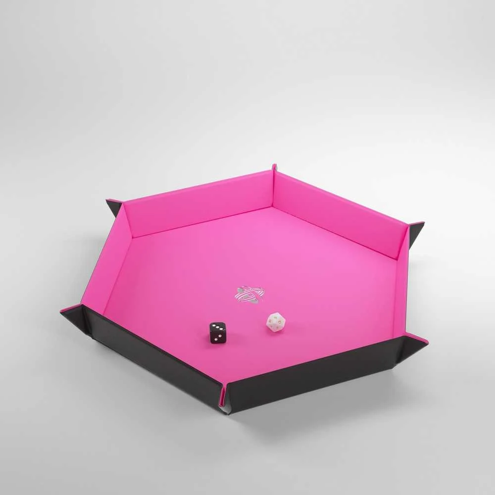 Gamegenic - Magnetic Dice Tray Hexagonal Juodas/Rožinė