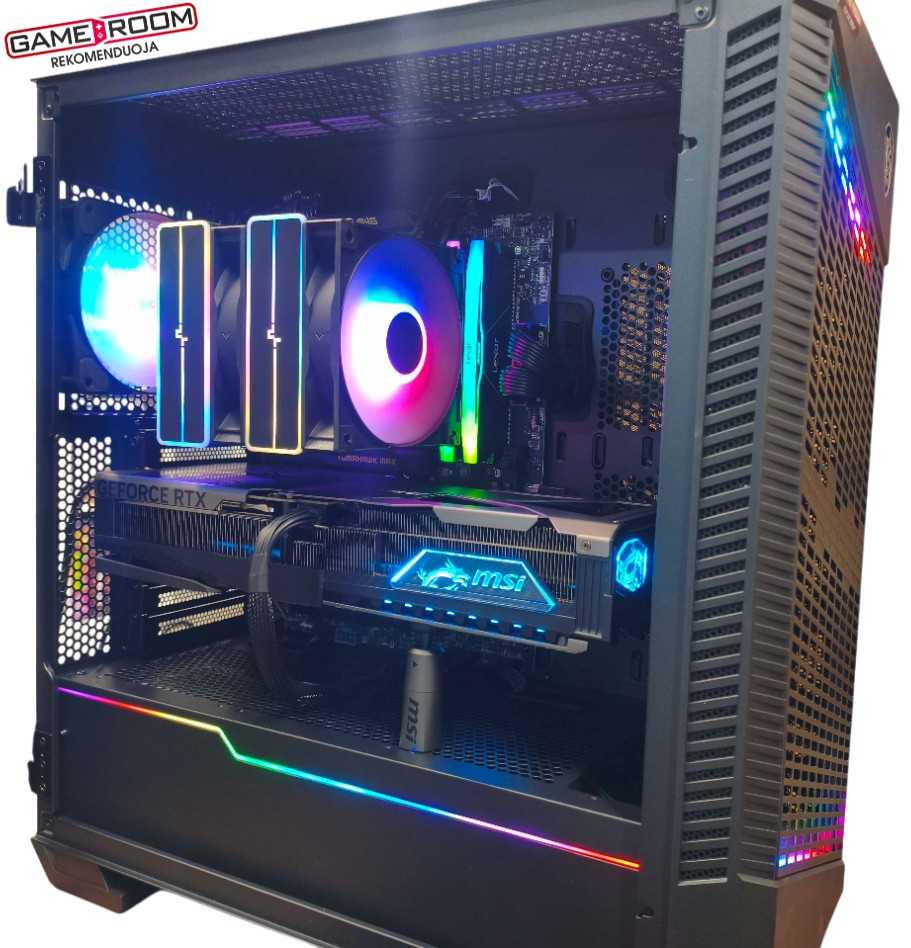 GameRoom Stacionarus kompiuteris | RYZEN 7 9800X3D, DDR5 32GB 6000MHz, NVME M.2 SSD 2TB, RTX 5080