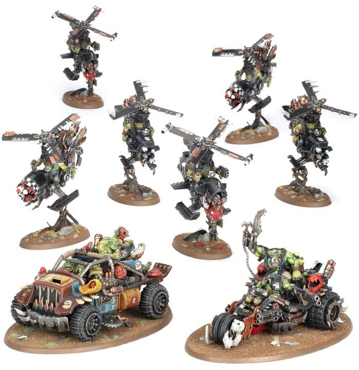 Games Workshop Warhammer 40k Orkų greito puolimo rinkinys: Deffkoptos ir Buggy