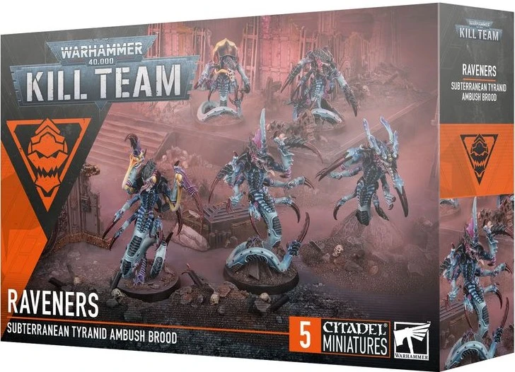 Games Workshop Warhammer 40,000 Kill Team: Raveners tiranidų rinktinė (5 miniatiūros)