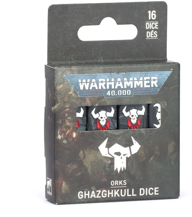 Games Workshop Warhammer 40K orkų Ghazghkull kauliukų rinkinys (16 vnt.)