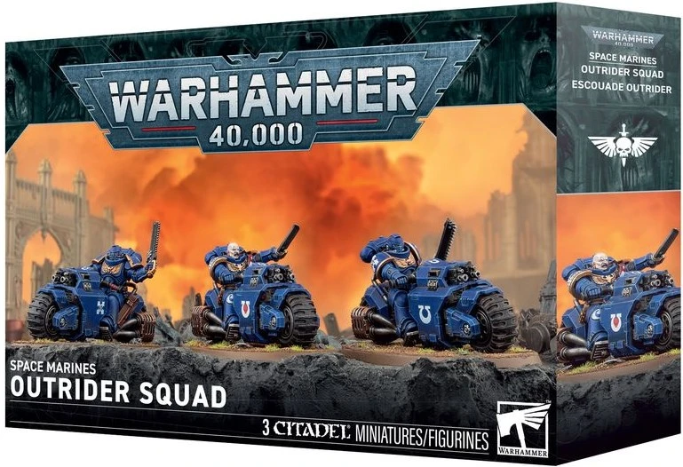 Games Workshop Warhammer 40,000 Space Marines Outrider Squad, 3 motociklininkai 48-112