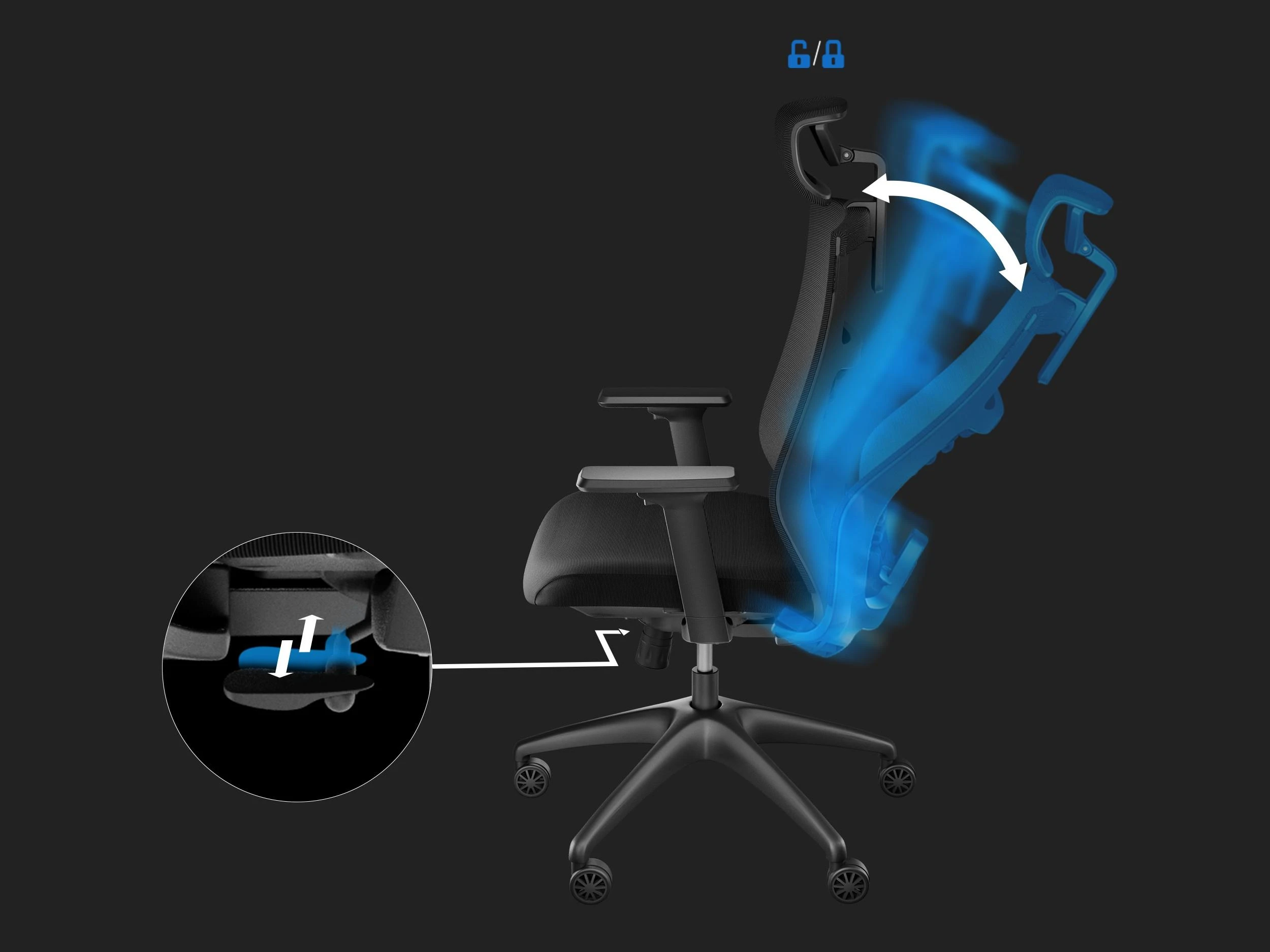 Genesis Ergonomiška žaidimų kėdė Astat 200 G2, Juoda