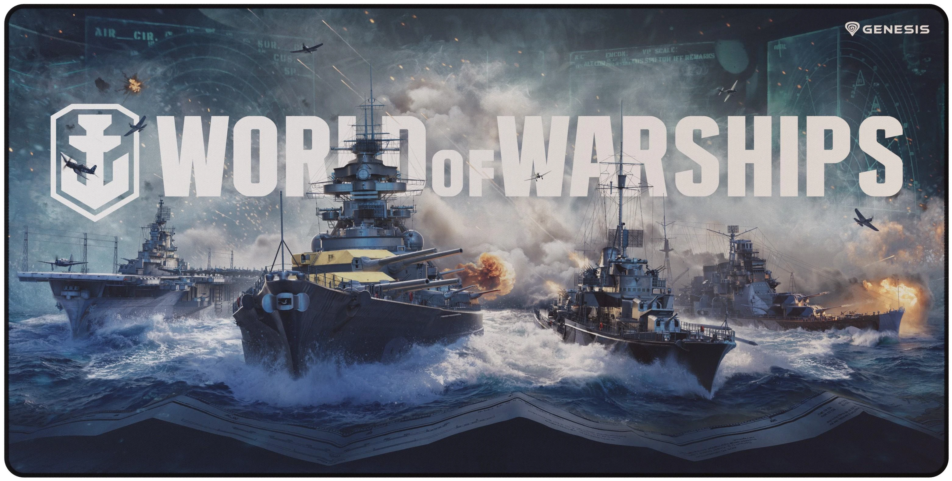 NATEC GENESIS pelės kilimėlis Carbon 500 Maxi World of Warships Armada 900x450mm