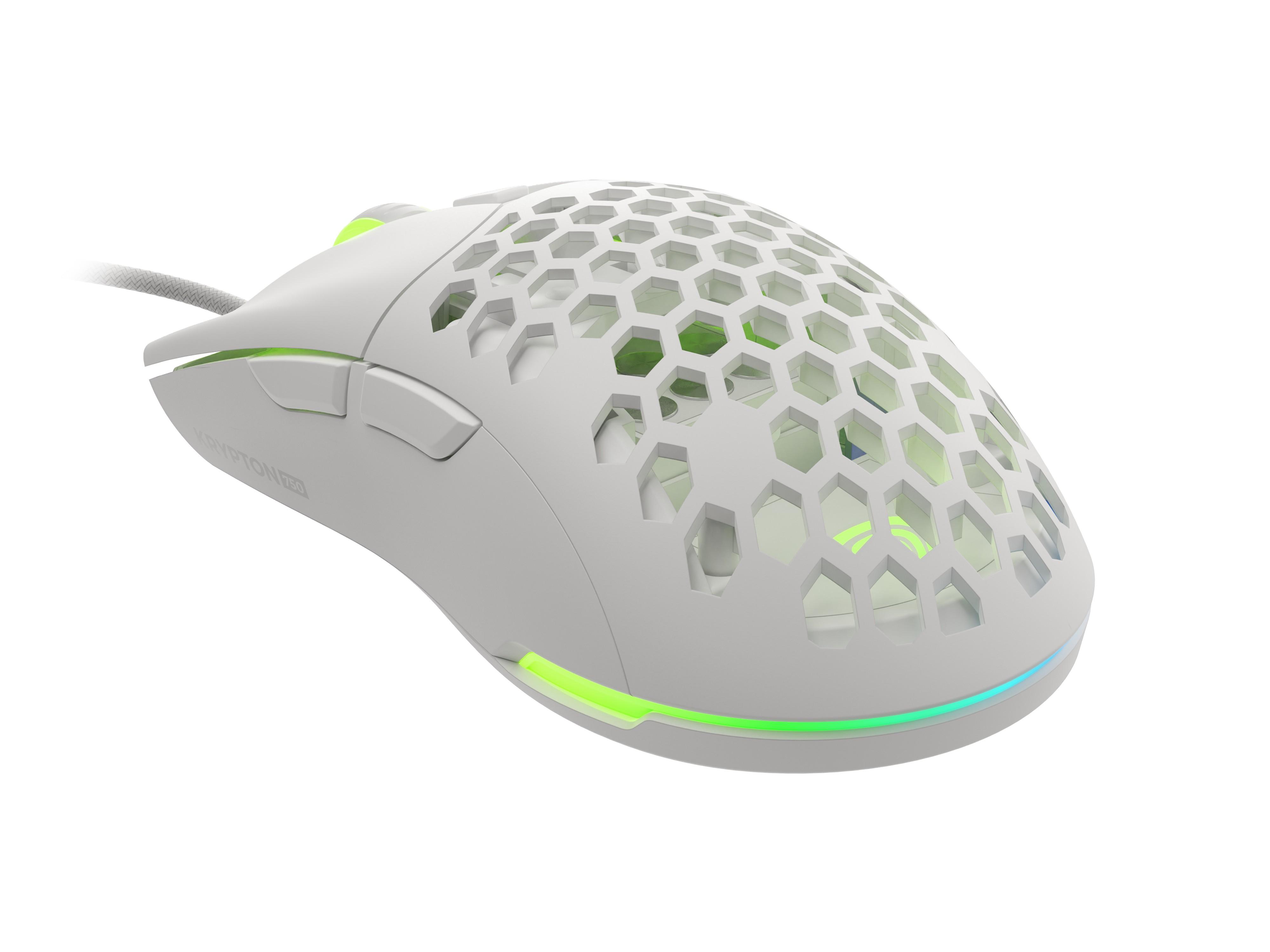 Genesis | Ultralight Pelė žaidimams | Krypton 750 | Pelė žaidimams | su laidu | Optinė | USB 2.0 | Baltas | Yes