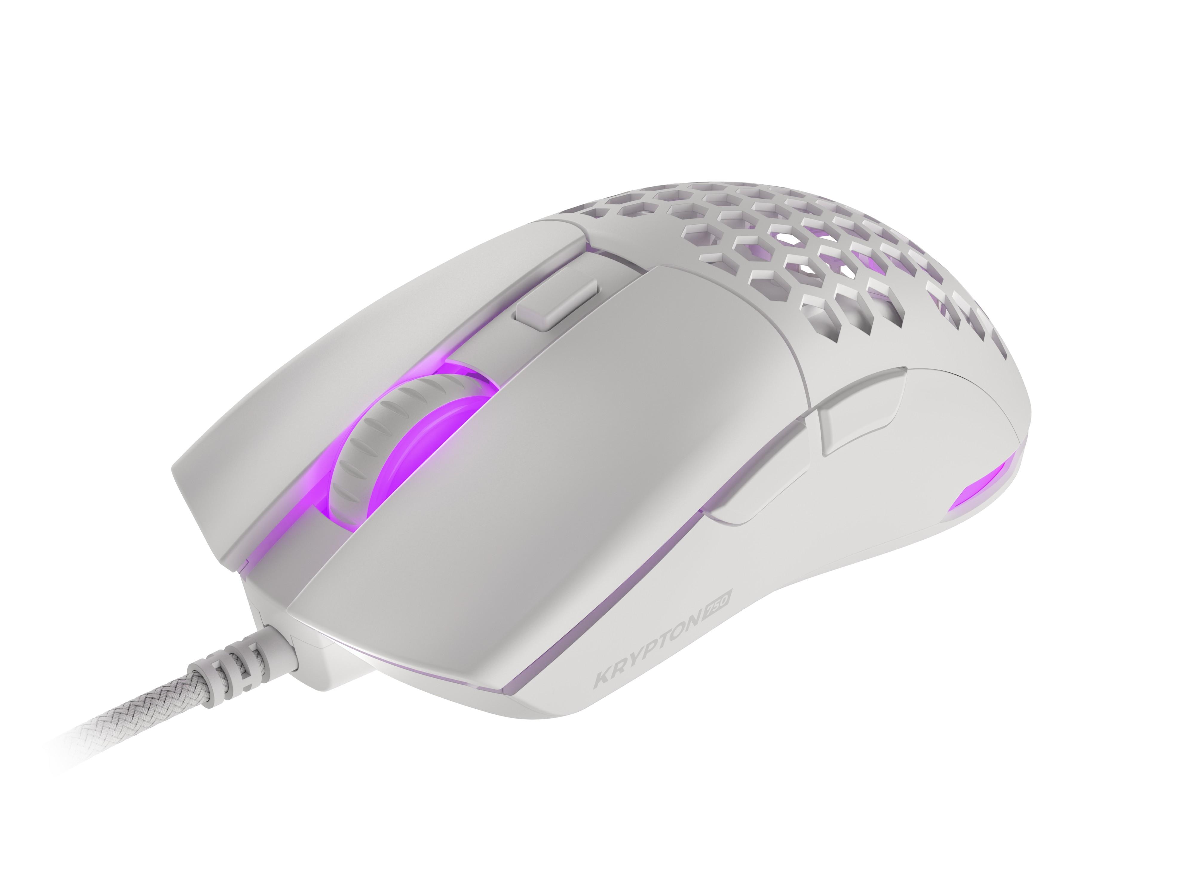 Genesis | Ultralight Pelė žaidimams | Krypton 750 | Pelė žaidimams | su laidu | Optinė | USB 2.0 | Baltas | Yes