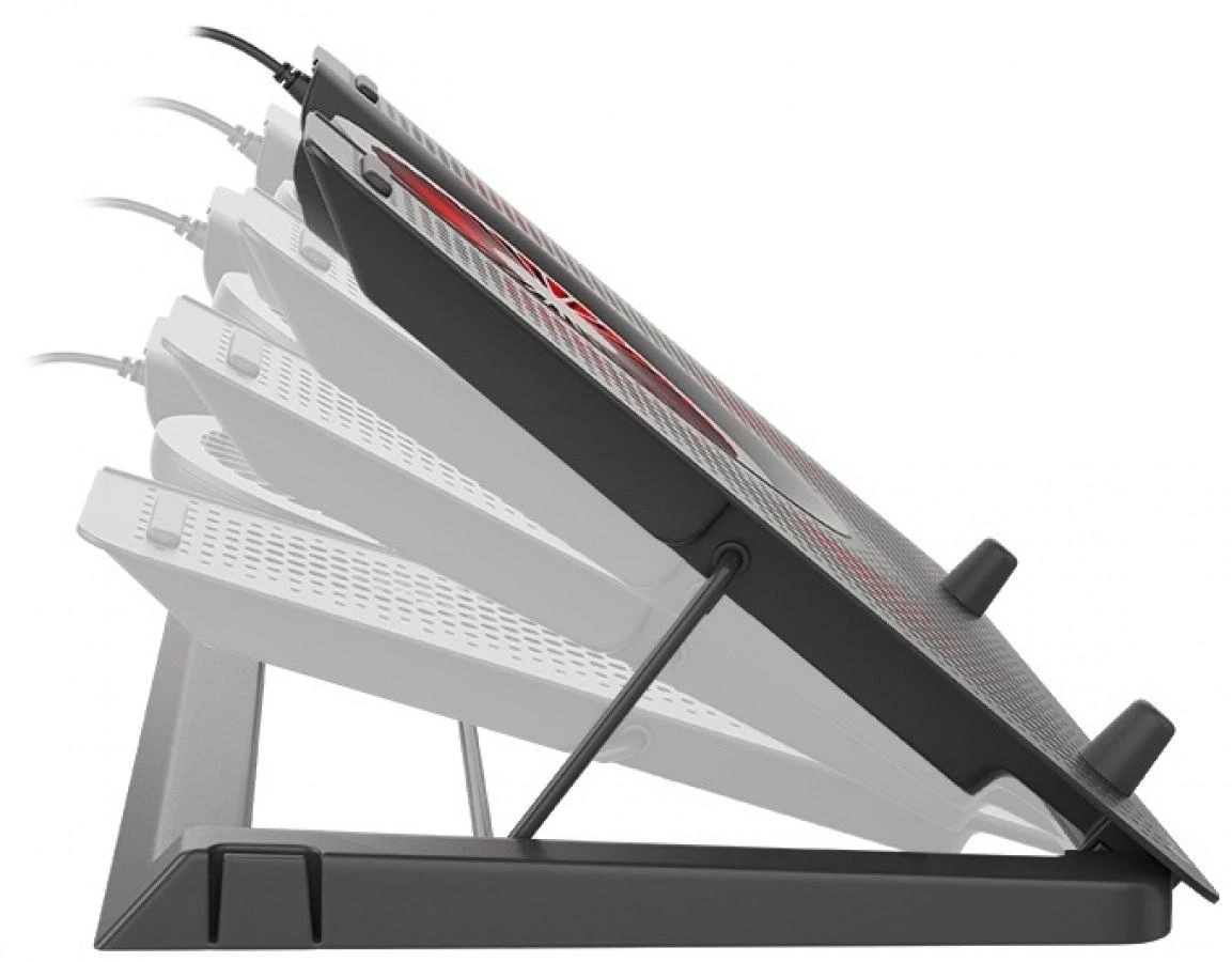 Genesis OXID 550 | nešiojamo kompiuterio aušinimo padas |  15.6-17.3 5 FANS, LED LIGHT, 1 USB | 400 x 280 x 55 mm |
