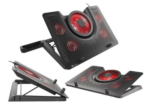 Genesis OXID 550 | nešiojamo kompiuterio aušinimo padas |  15.6-17.3 5 FANS, LED LIGHT, 1 USB | 400 x 280 x 55 mm |
