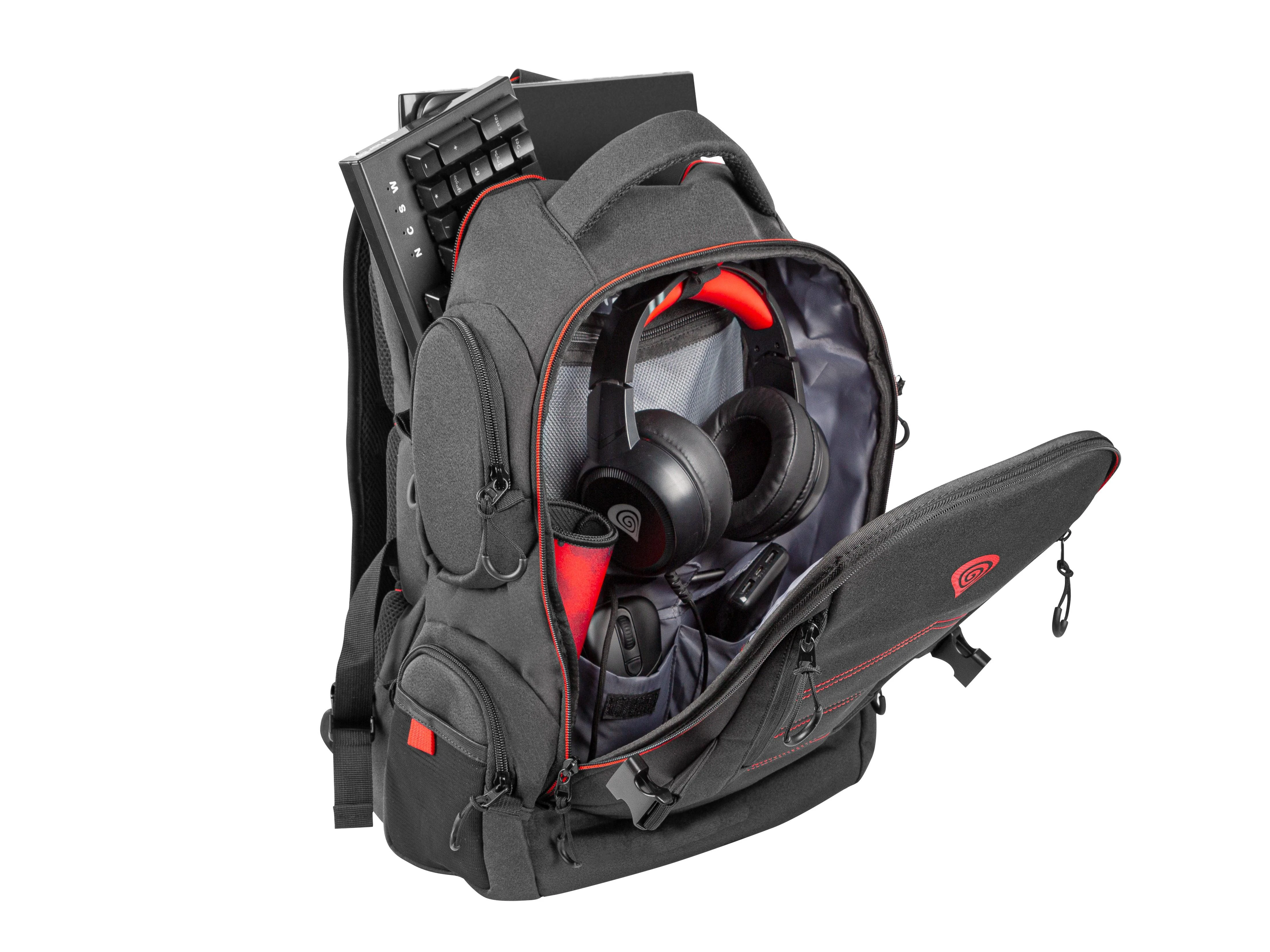 NATEC Genesis nešiojamojo kompiuterio kuprinė Pallad 550 juodas 15,6"/17,3"