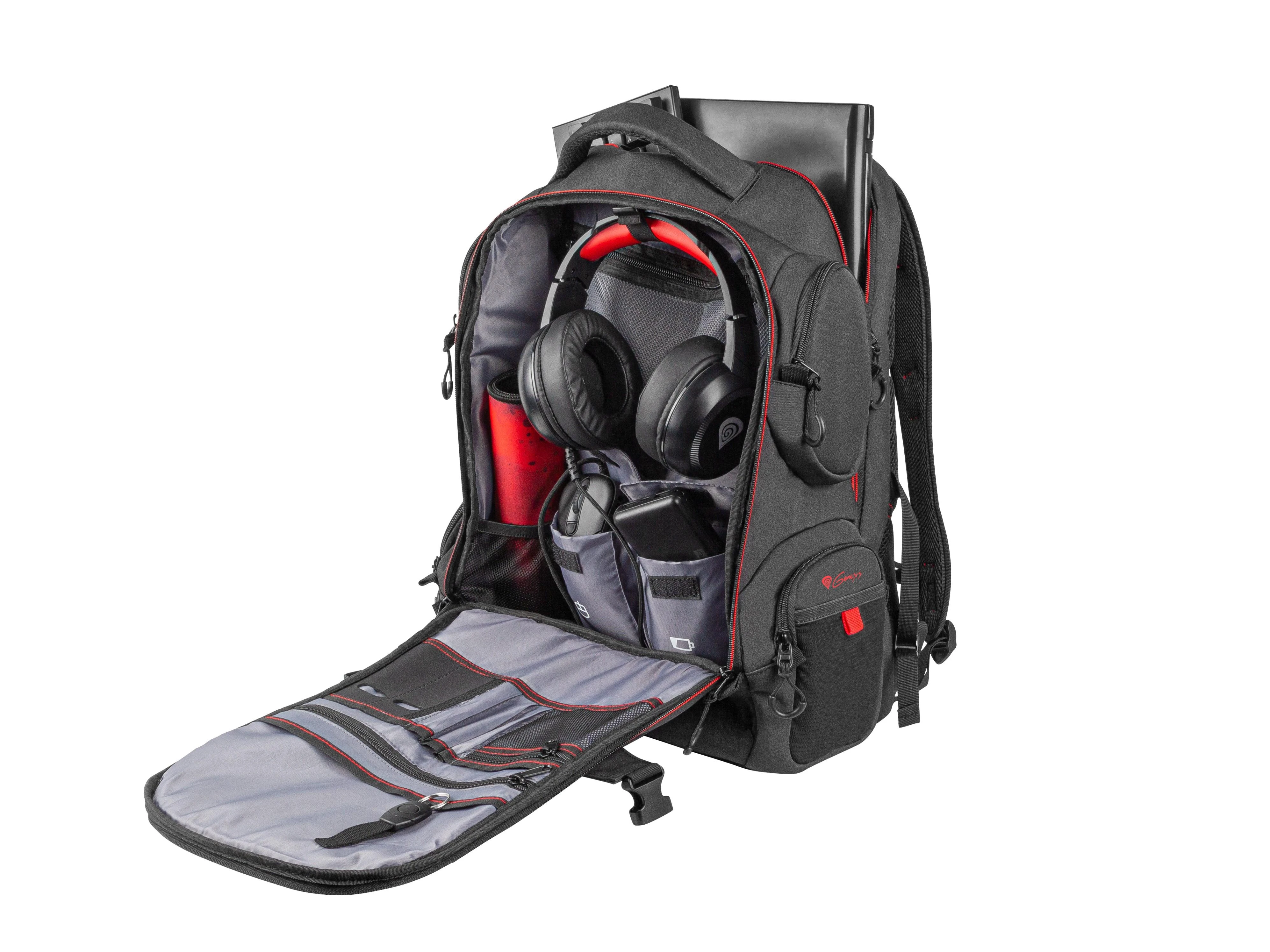 NATEC Genesis nešiojamojo kompiuterio kuprinė Pallad 550 juodas 15,6"/17,3"