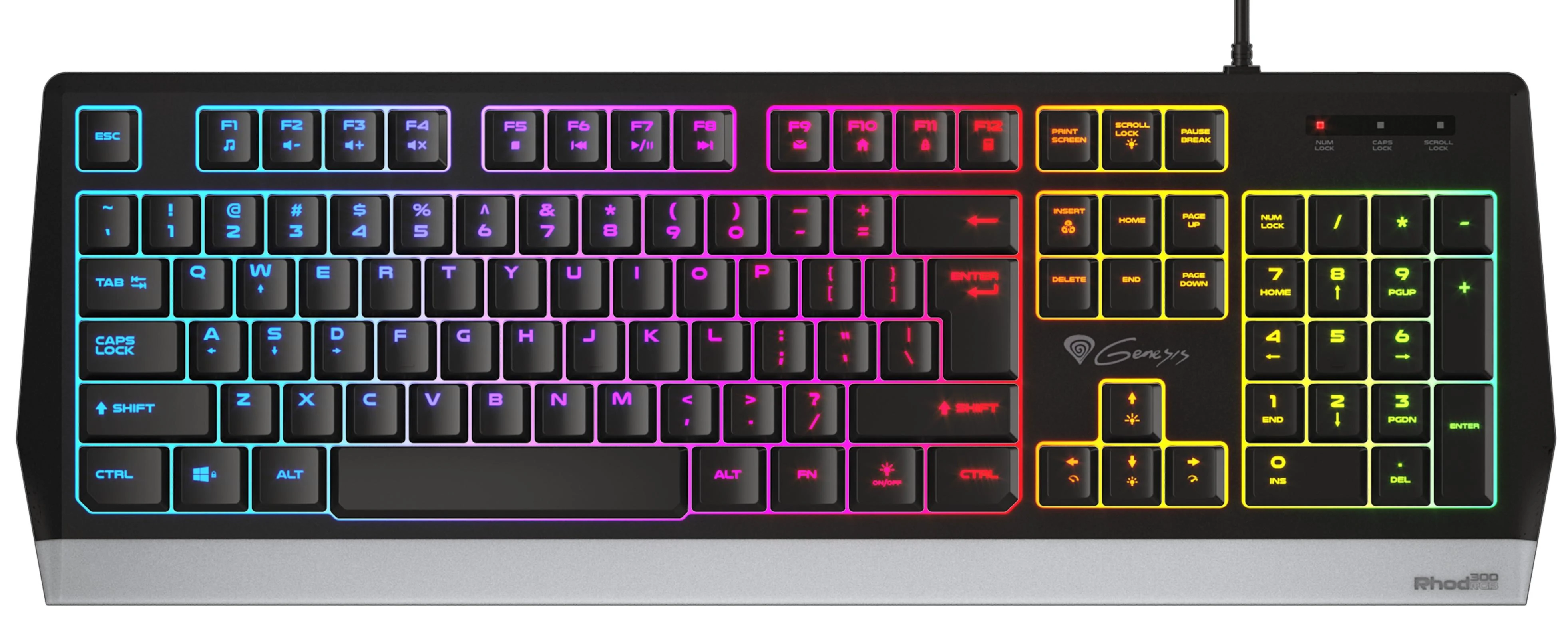 Genesis | Rhod 300 RGB | Klaviatūra žaidimams | su laidu | RGB LED pašvietimas | US